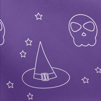 Witch Cat And Skull Pongee