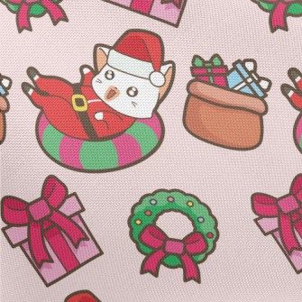 Playful Cat Santa Claus Pongee