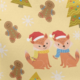 Cute Fox Celebrates Christmas Pongee