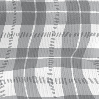 Gray And White Check Stretch Jersey