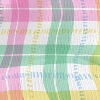 Hand Drawn Colorful Plaid Stretch Jersey