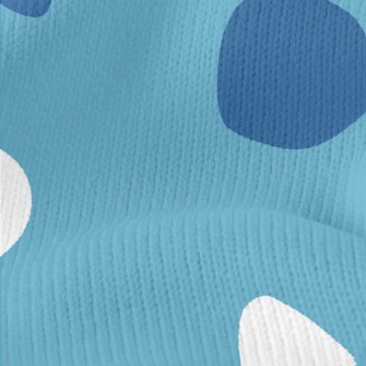 Simple Blue And White Dots Stretch Jersey