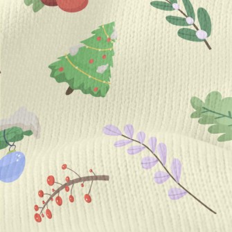 Winter Christmas Plants Stretch Jersey