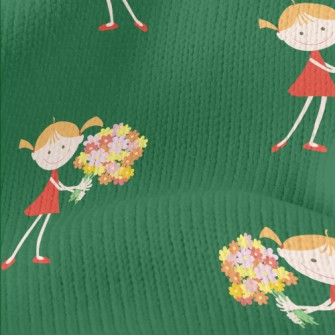 Little Girl Holding A Bouquet Stretch Jersey