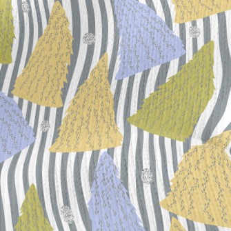 Winter Colored Pine Trees Stretch Jersey
