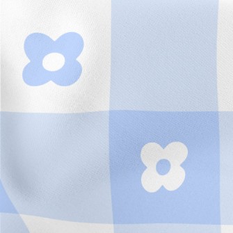 Blue Cute Daisy Lightweight Cotton Poplin