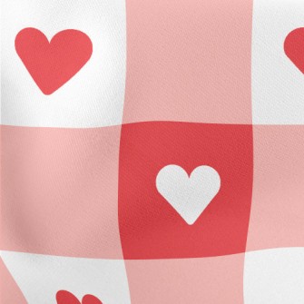 Two-color Heart Check Lightweight Cotton Poplin