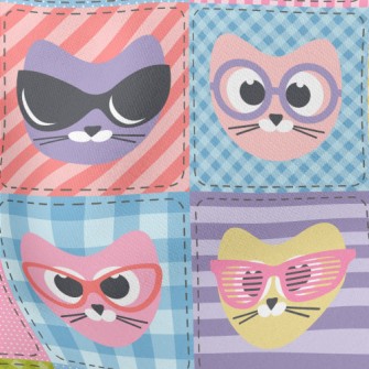 Cat With Colored Glasses Lightweight Cotton Poplin