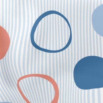 Colorful Dots And Stripes Lightweight Cotton Poplin