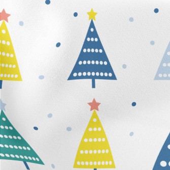 Colorful Christmas Tree Lightweight Cotton Poplin