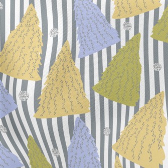 Winter Colored Pine Trees Lightweight Cotton Poplin