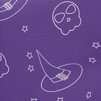 Witch Cat And Skull Midweight Cotton Poplin
