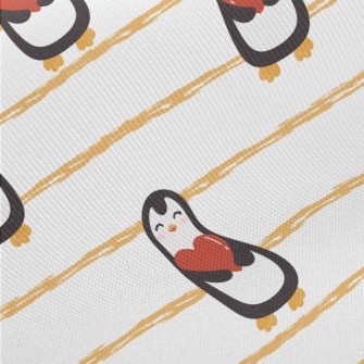 Cute Penguin Holding Heart Midweight Cotton Poplin