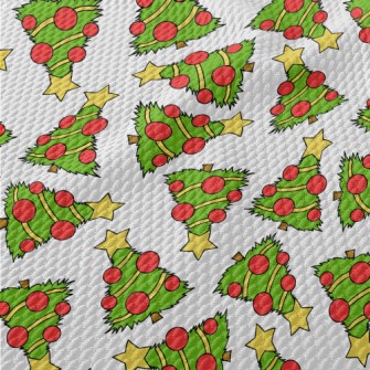 Hand-painted Christmas Tree Birdseye Piqué