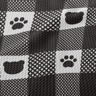 Bear Paw Print Grid Birdseye Piqué