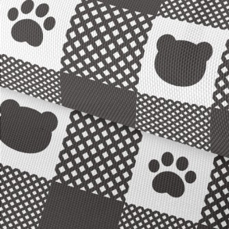Bear Paw Print Grid Waterproof Oxford