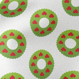 Cute Cartoon Christmas Wreath Waterproof Canvas