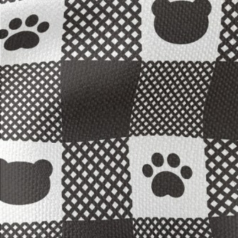 Bear Paw Print Grid Waterproof Canvas