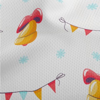 Festive Bells And Colorful Fla Athletic Mesh Flat Back