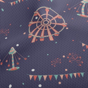 Amusement Park Fireworks Displ Athletic Mesh Flat Back