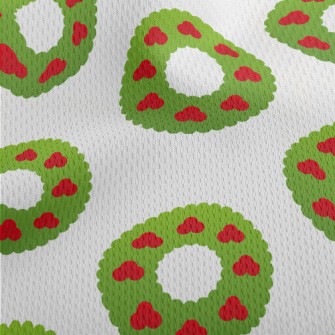 Cute Cartoon Christmas Wreath Athletic Mesh Flat Back
