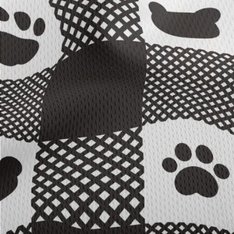 Bear Paw Print Grid Athletic Mesh Flat Back