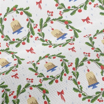 Christmas Wreath With Cherry P Performance Linen