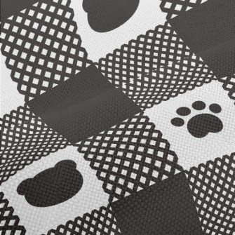 Bear Paw Print Grid Performance Linen