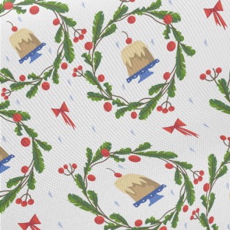 Christmas Wreath With Cherry P Twill