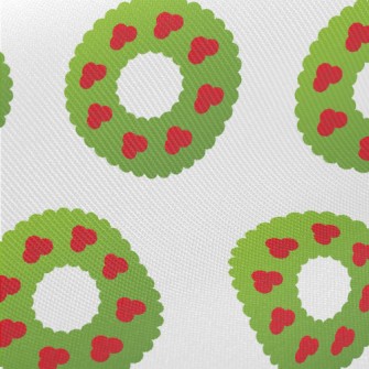 Cute Cartoon Christmas Wreath Twill