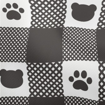 Bear Paw Print Grid Dobby
