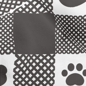 Bear Paw Print Grid Micro Fleece