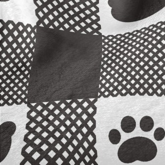Bear Paw Print Grid Minky