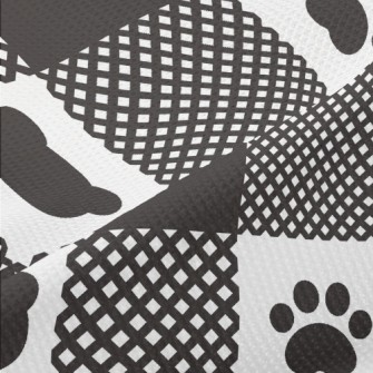 Bear Paw Print Grid Piqué