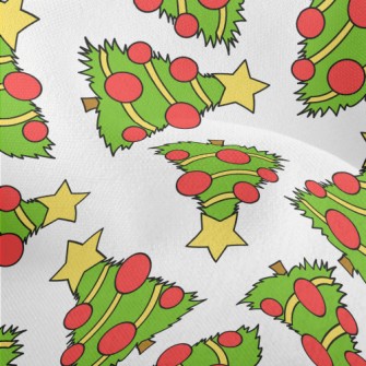 Hand-painted Christmas Tree Lightweight Performance Linen