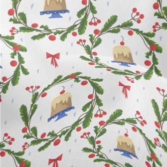Christmas Wreath With Cherry P Lightweight Performance Linen
