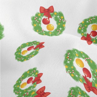 Exquisite Christmas Wreath Lightweight Performance Linen