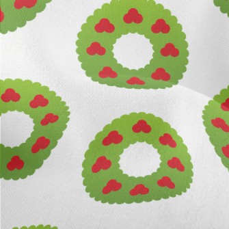 Cute Cartoon Christmas Wreath Lightweight Performance Linen