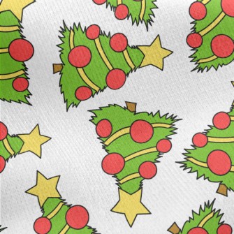 Hand-painted Christmas Tree Jersey Backed Fleece