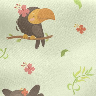 Exotic Parrot Jersey Backed Fleece