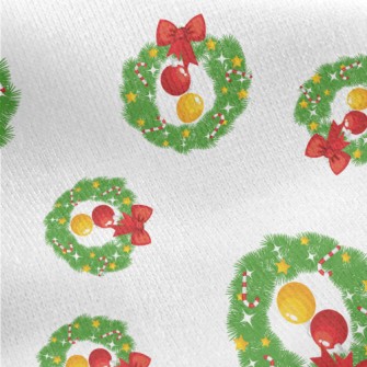 Exquisite Christmas Wreath Jersey Backed Fleece