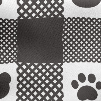 Bear Paw Print Grid Jersey Backed Fleece