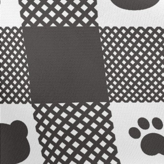 Bear Paw Print Grid Pongee