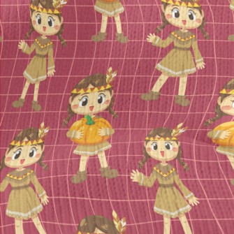 Indian Girl Holding Pumpkin Stretch Jersey