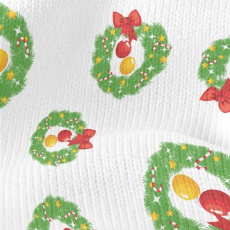 Exquisite Christmas Wreath Stretch Jersey