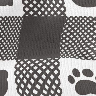 Bear Paw Print Grid Stretch Jersey