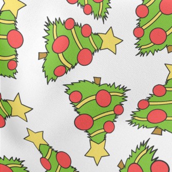 Hand-painted Christmas Tree Lightweight Cotton Poplin