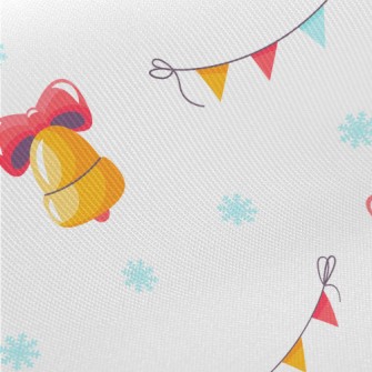 Festive Bells And Colorful Fla Midweight Cotton Poplin