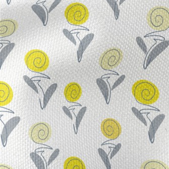 Curly Swirl Flowers Waterproof Canvas