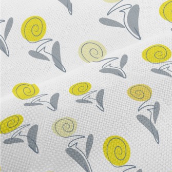 Curly Swirl Flowers Performance Linen